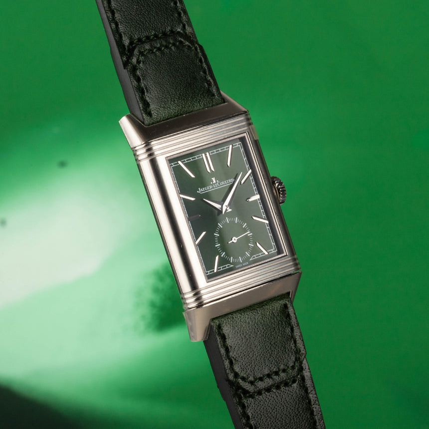 2021 Unworn Jaeger-LeCoultre Reverso Tribute Small Seconds Green dial ref: Q3978430 NEW STICKERS