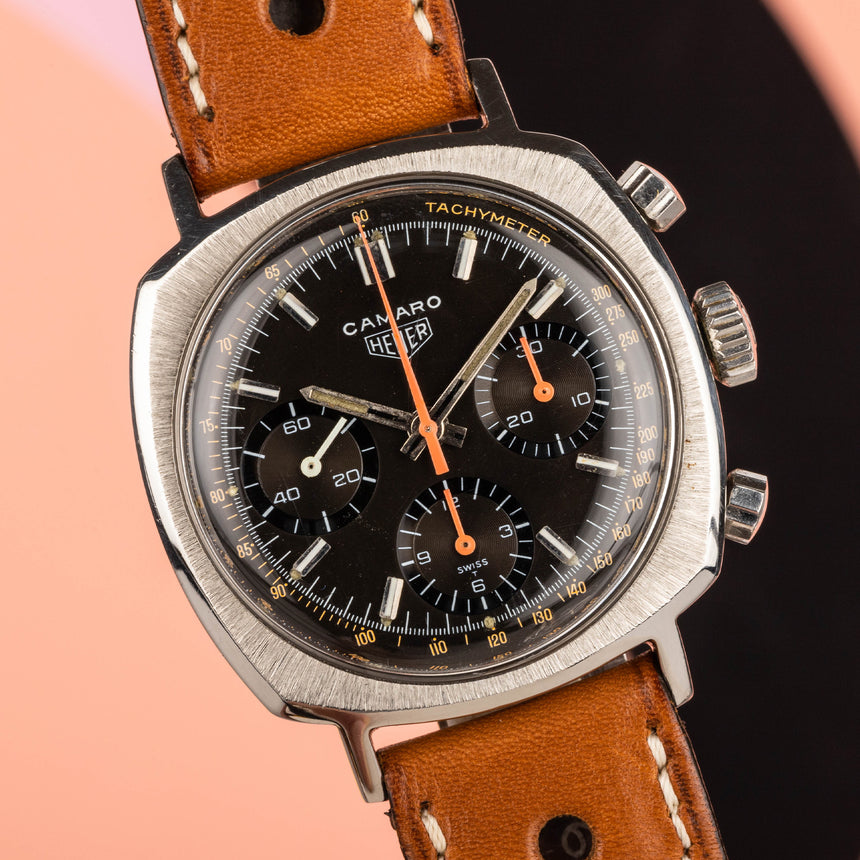 1968 Heuer Camaro with Rare CORAL Hands ref: 7220NT Produced at 500ex.