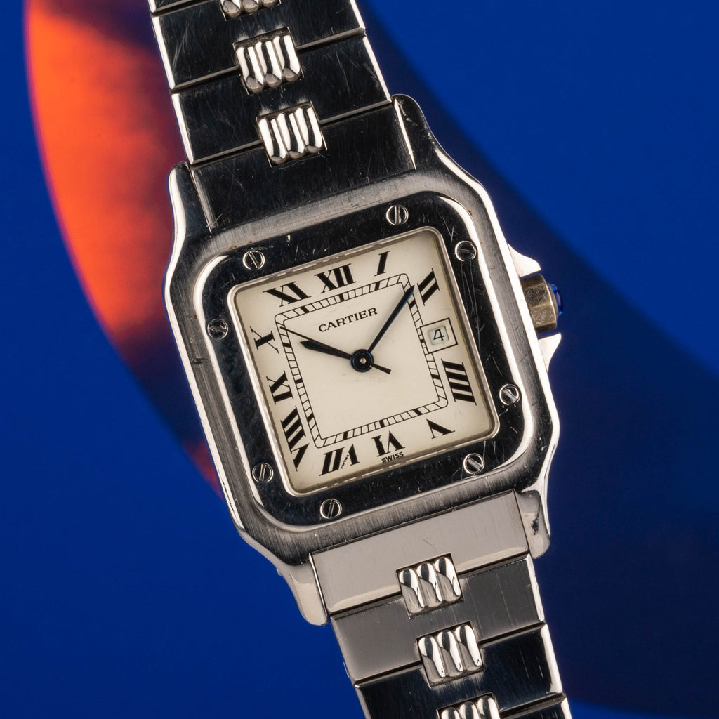 1983 Cartier Santos in steel ref 2960 Godron cream dial Full