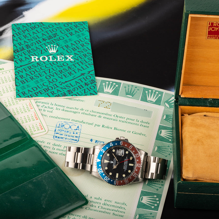 1983 Rolex GMT MASTER ref 16750, matte dial: FULL SET TOP CONDITIONS