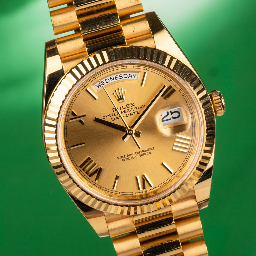 2020 Rolex Day Date in Yellow Gold ref 228238 Full set