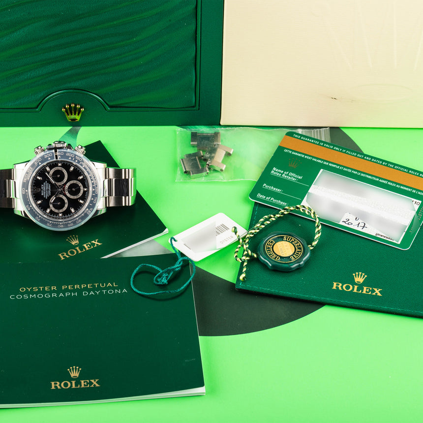 2017 Rolex Daytona ceramic bezel in steel, ref 116500LN, top conditions & FULL SET