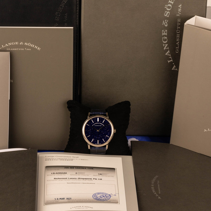 2021 A. Lange & Söhne Saxonia Thin White Gold Ref: 205.086 Full Set