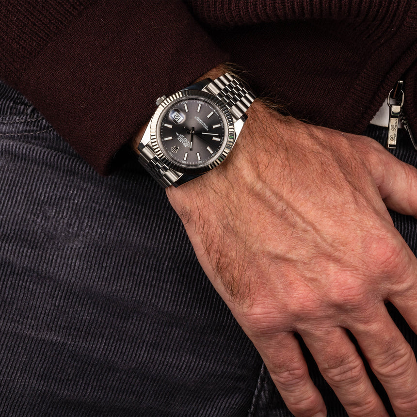 Rolex Datejust Rhodium On Wrist 2022 Rolex Grey