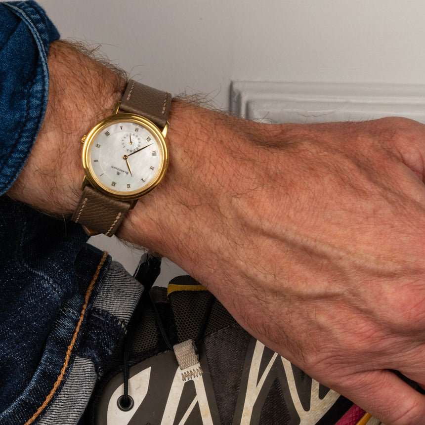 1990 (circa) Blancpain Villeret caliber 4795 in yellow gold with rare Mother of pearl nacre dial