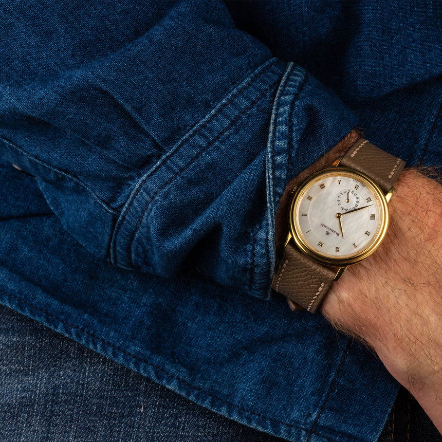 1990 (circa) Blancpain Villeret caliber 4795 in yellow gold with rare Mother of pearl nacre dial