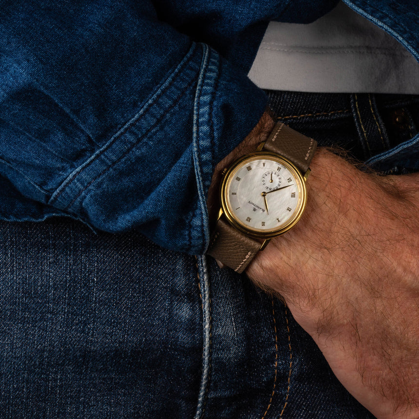 1990 (circa) Blancpain Villeret caliber 4795 in yellow gold with rare Mother of pearl nacre dial