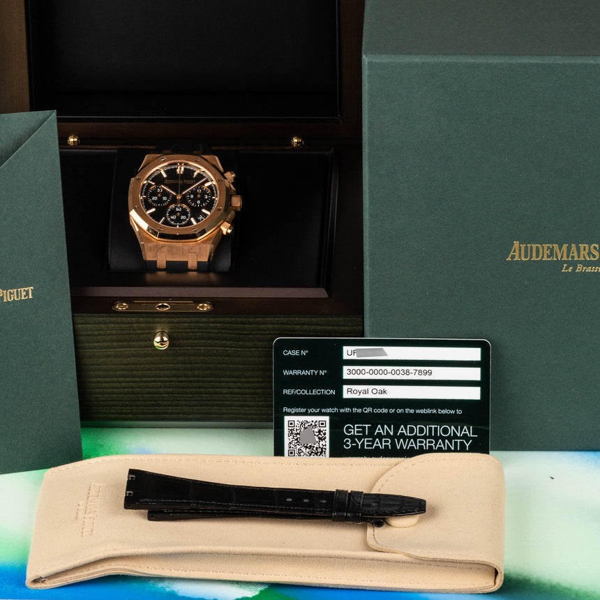 2023 (dec) Audemars Piguet Royal Oak Chrono Ref: 26240OR.OO.D002CR.02 Full set Like New