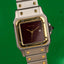 1990 (circa) Cartier steel & gold ref 2961 Santos: BURGUNDY & Box