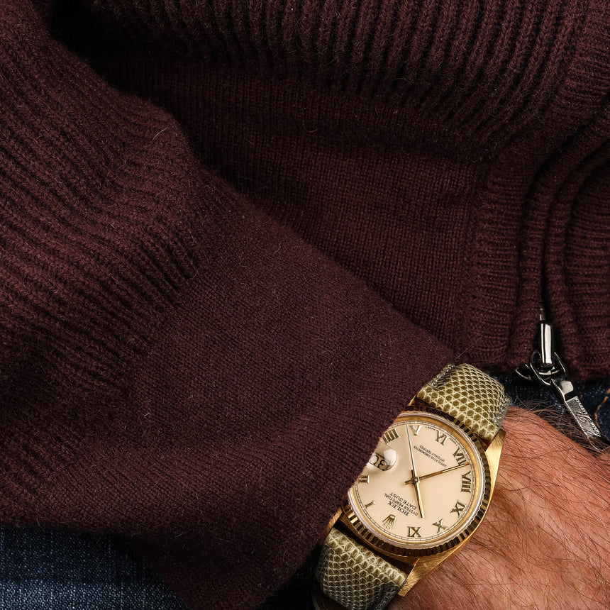 1980 Rolex Oyster Datejust in 18K yellow gold, reference 16018, Ivory enamel dial !