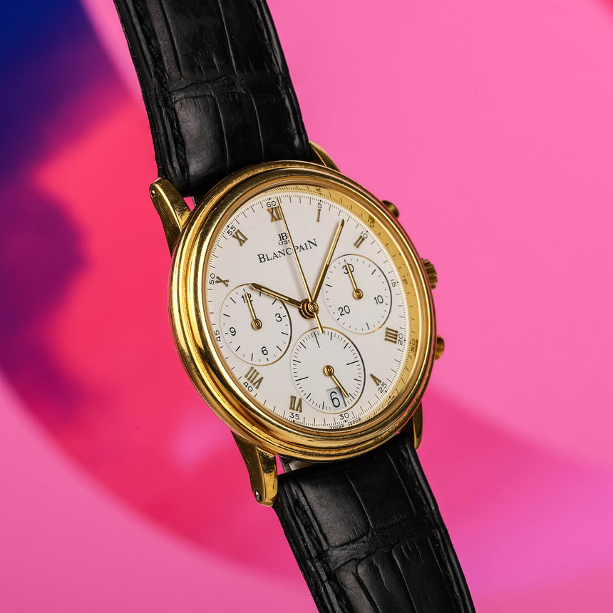 1990 (Circa) Blancpain Villeret 18K Gold Chronograph Ref: 1185-1418-55