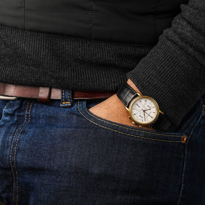 1990 (Circa) Blancpain Villeret 18K Gold Chronograph Ref: 1185-1418-55