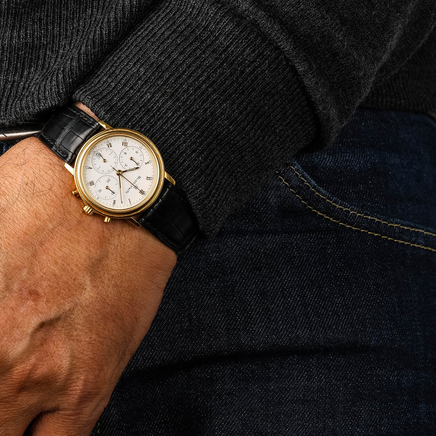 1990 (Circa) Blancpain Villeret 18K Gold Chronograph Ref: 1185-1418-55