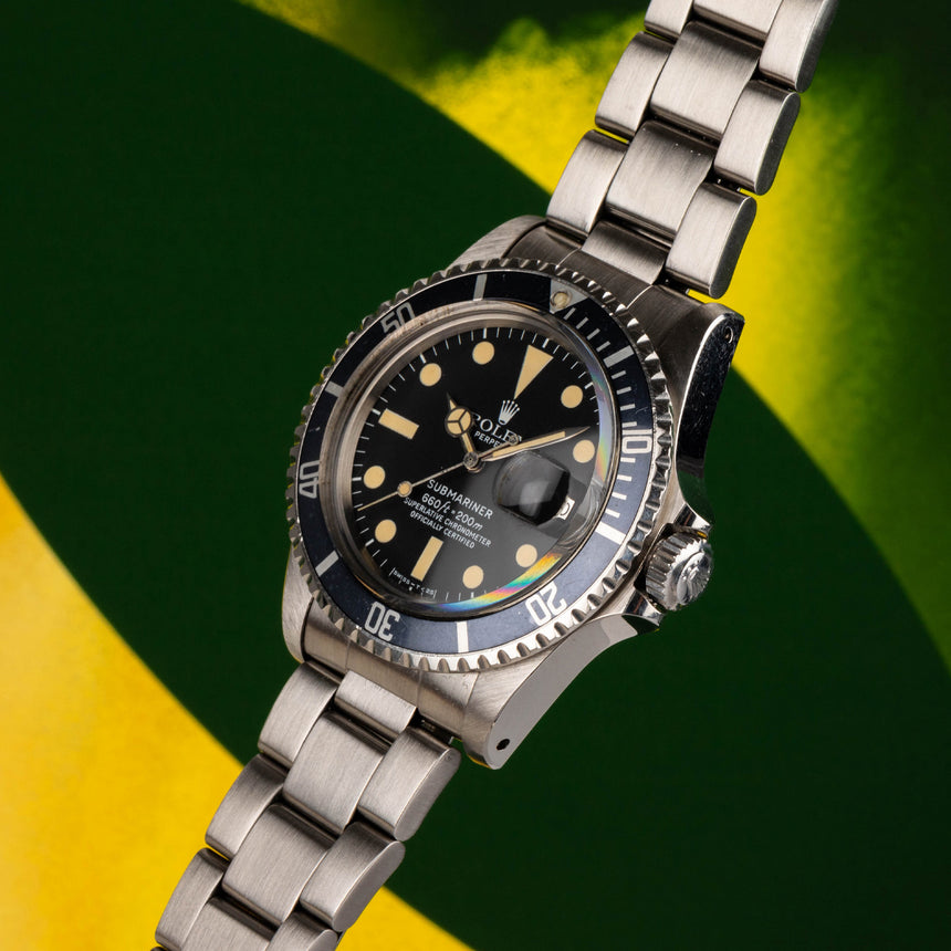 1977 Rolex Submariner Date Ref: 1680 Stunning Patina & Blue Grey ìnsert !