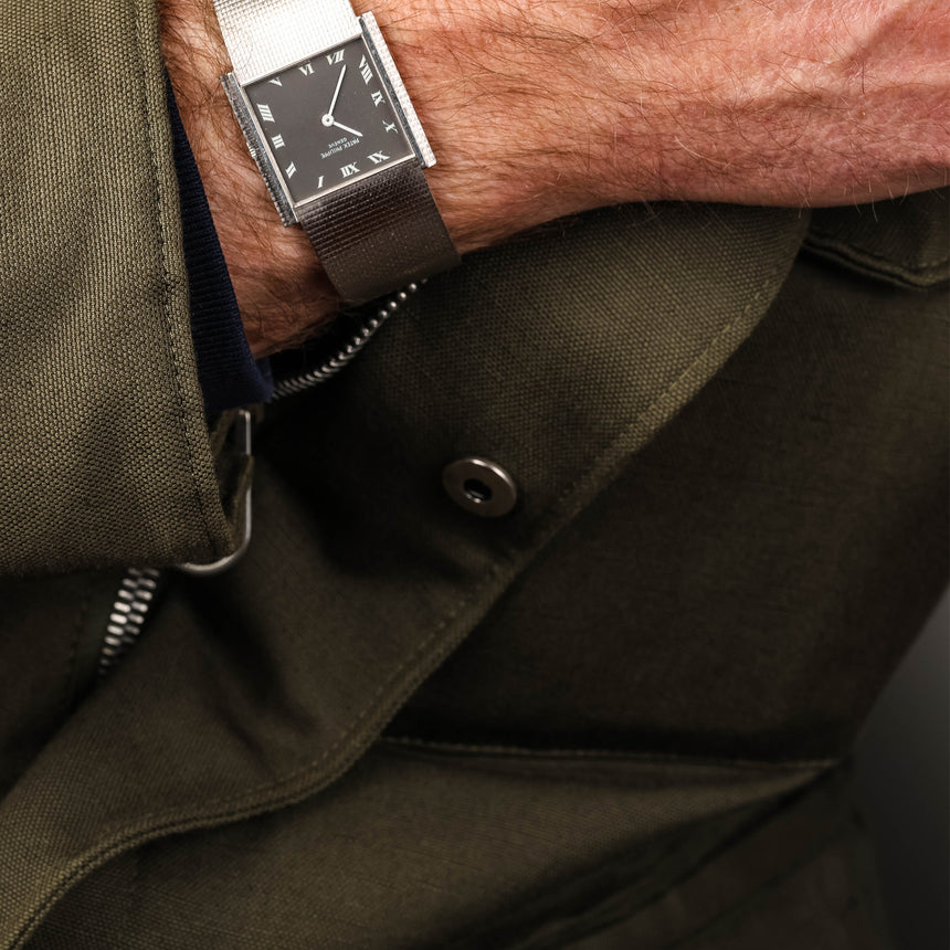 1968 Patek Philippe & co white gold manual winding watch, reference 3494, rare grey dial !