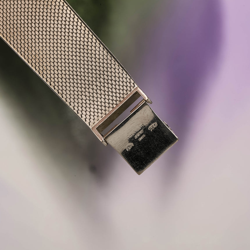 1968 Patek Philippe & co white gold manual winding watch, reference 3494, rare grey dial !