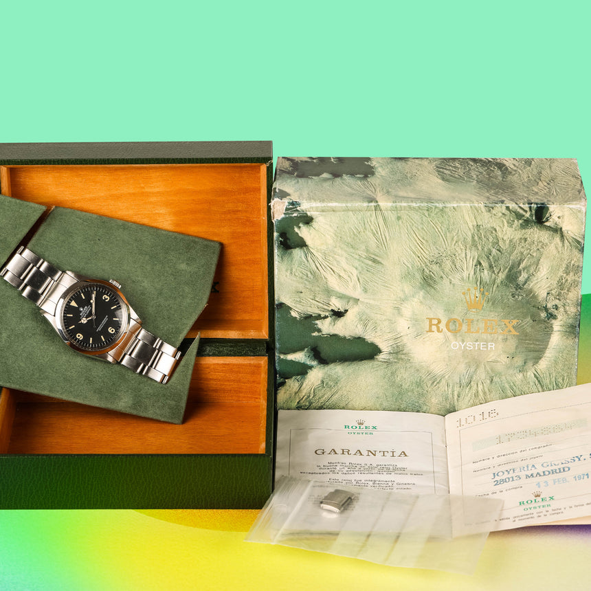 1967 (circa) Rolex Explorer 1 reference 1016, FROG dial, punch paper GARANTÍA