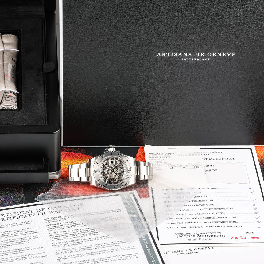 2020 Rolex "Artisans de Genève" lefty John Mc Enroe Skeleton Ref 116610 Full set & RARE