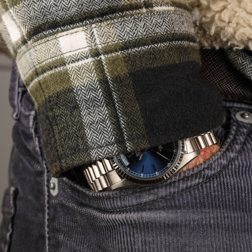 1996 (circa) Rolex Day-Date in white gold, blue dial, reference 18239, mint & beautiful