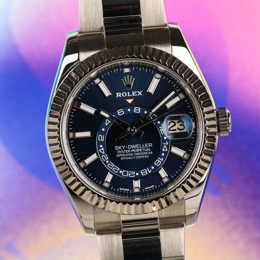 2020 Rolex Skydweller blue dial ref: 326934 FULL SET & Extra Red Rubber strap