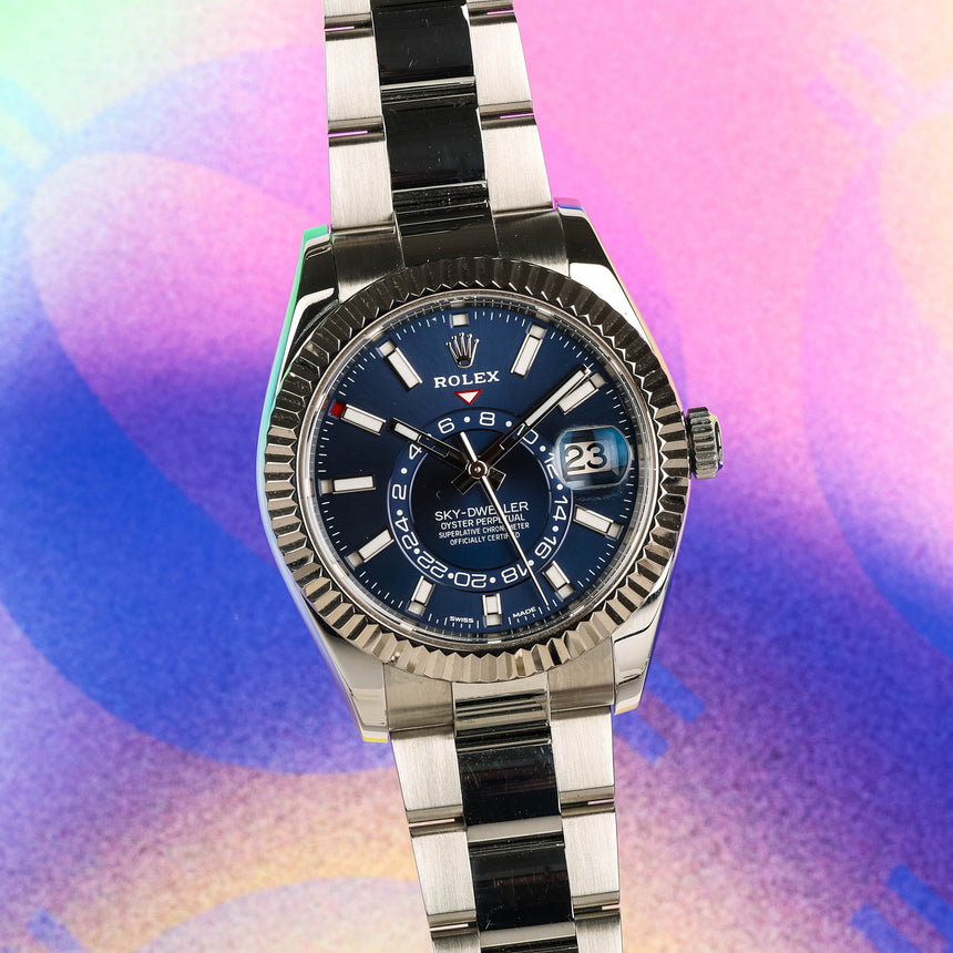 2020 Rolex Skydweller blue dial ref: 326934 FULL SET & Extra Red Rubber strap