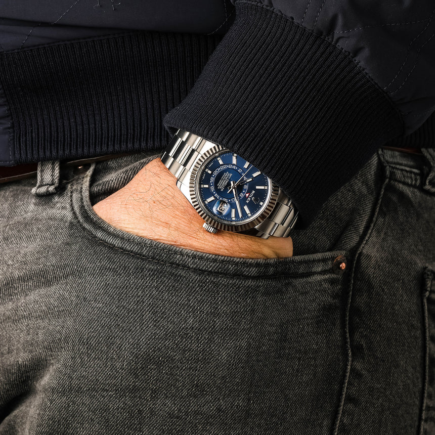 2020 Rolex Skydweller blue dial ref: 326934 FULL SET & Extra Red Rubber strap