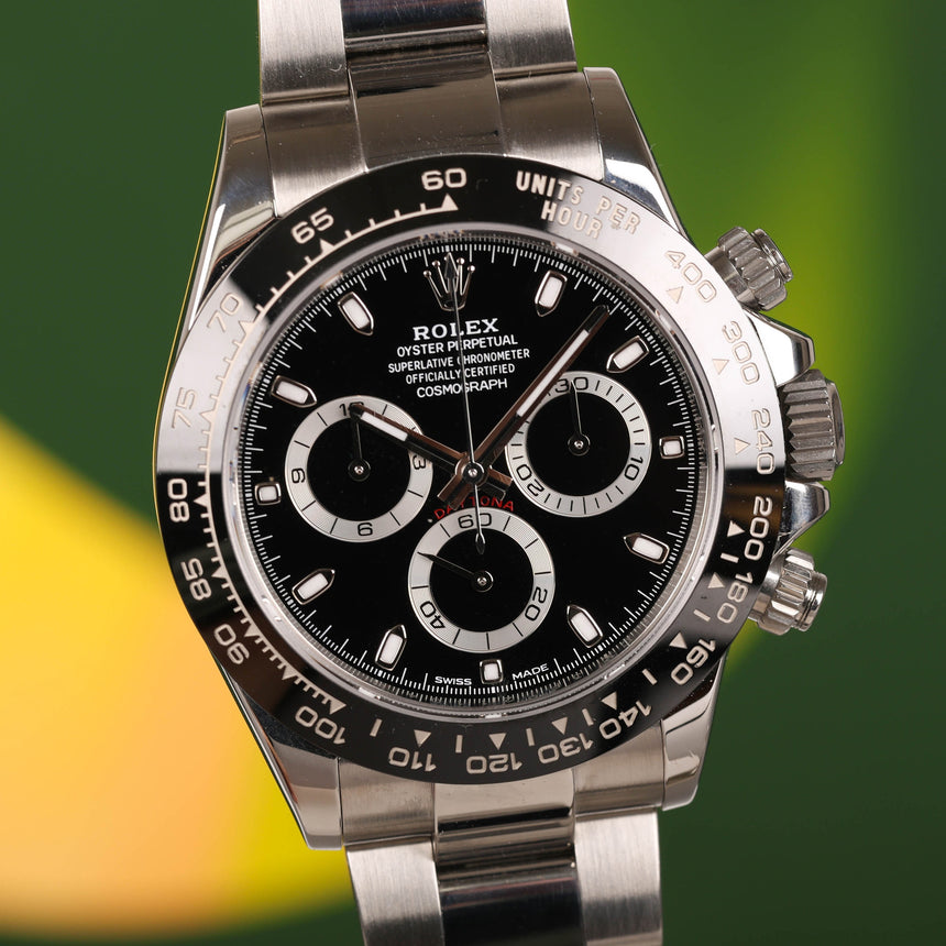 2018 Rolex Daytona ref 116500LN black dial: Full set & Like New & Stickers