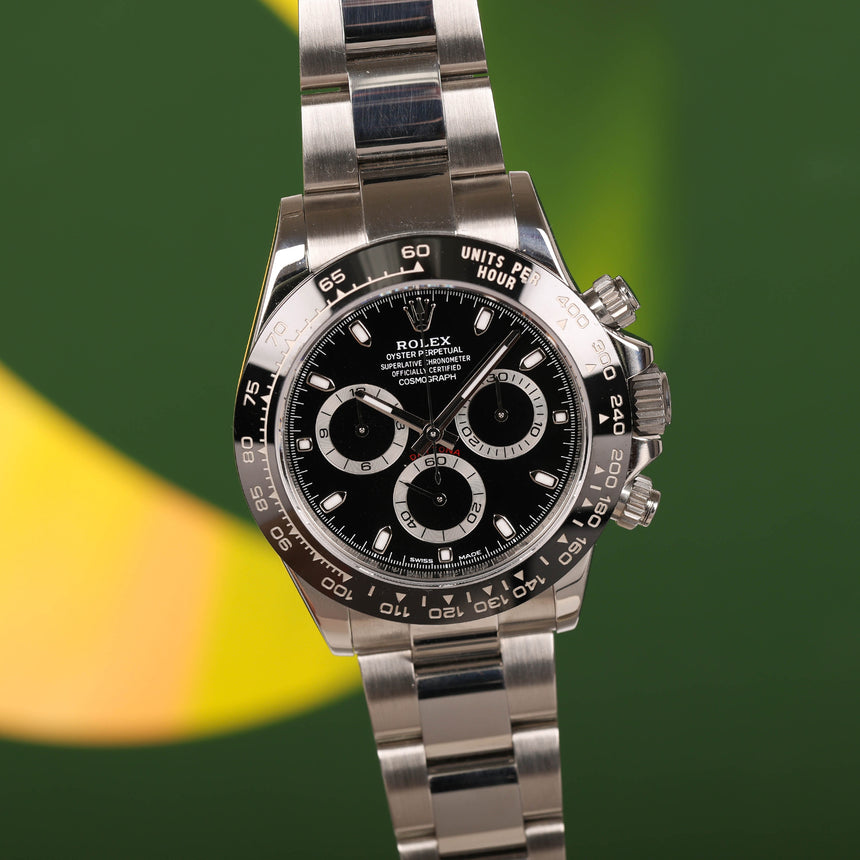 2018 Rolex Daytona ref 116500LN black dial: Full set & Like New & Stickers