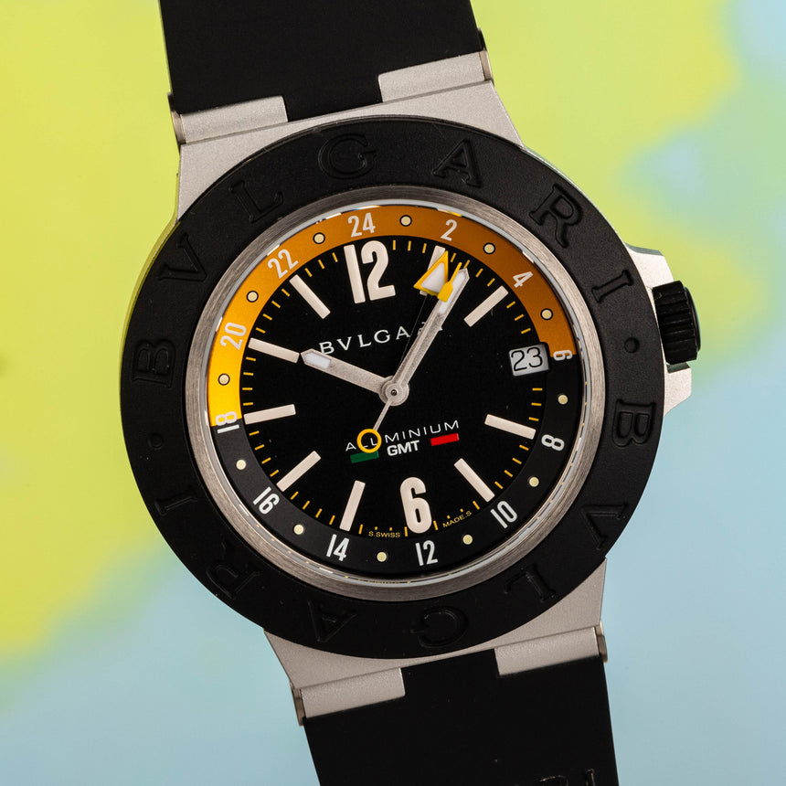 2023 Bulgari Aluminium GMT Speciale Amerigo Vespucci Ref: 103702 Limited Edition Full Set