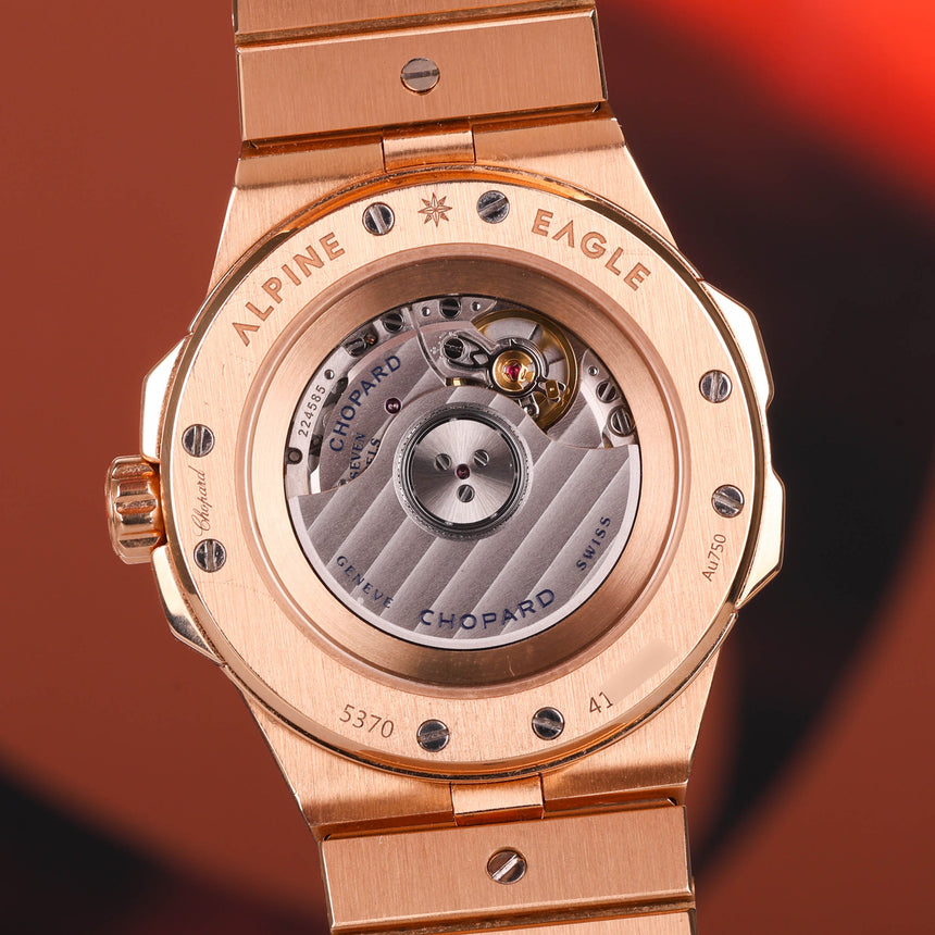 2024 Chopard Alpine Eagle 36mm Medium Size Rose Gold ref: 295370-5001 Full setTop