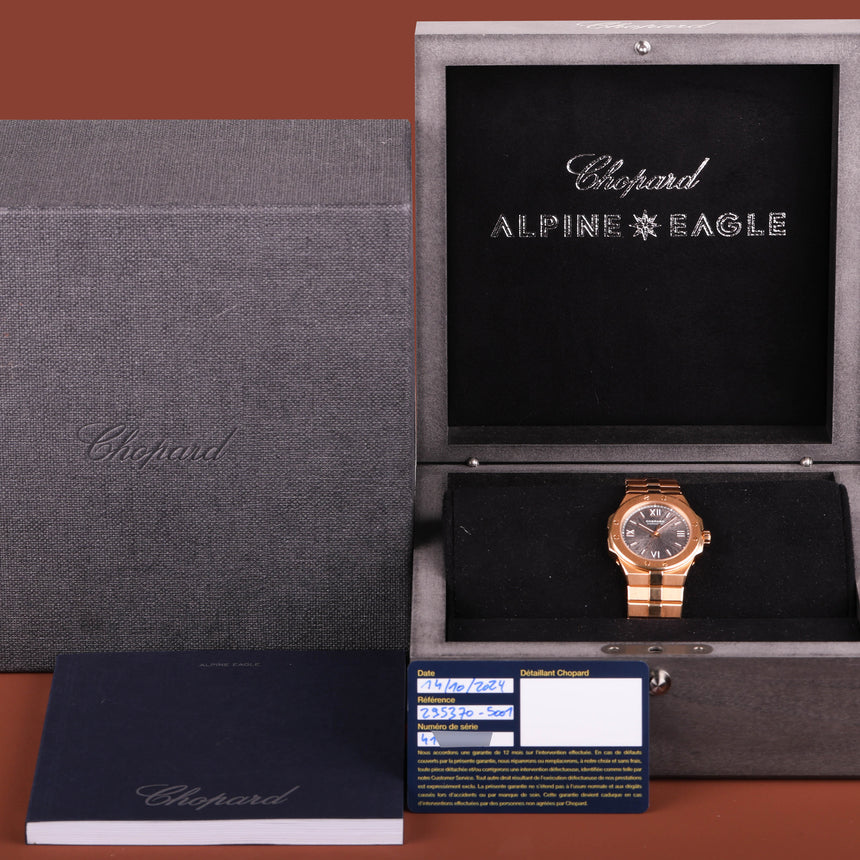 2024 Chopard Alpine Eagle 36mm Medium Size Rose Gold ref: 295370-5001 Full setTop