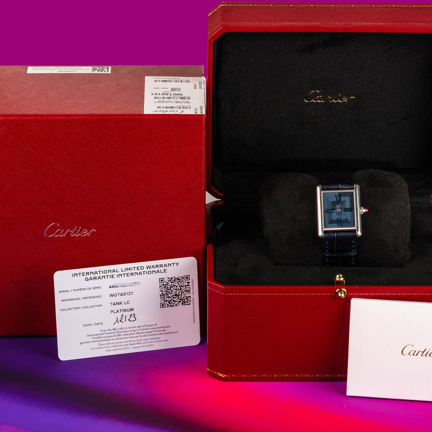 2023 Cartier Tank Louis Cartier Platinum Ref: WGTA0121 Full Set, 170 Ex. Rare !