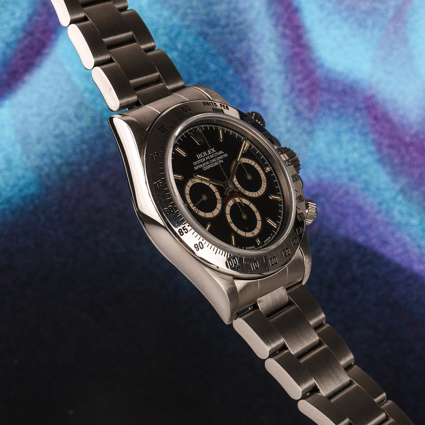 1989 Rolex Daytona “Zenith” ref. 16520: Rare 4-Liner & MK II 225 Bezel – Full Set