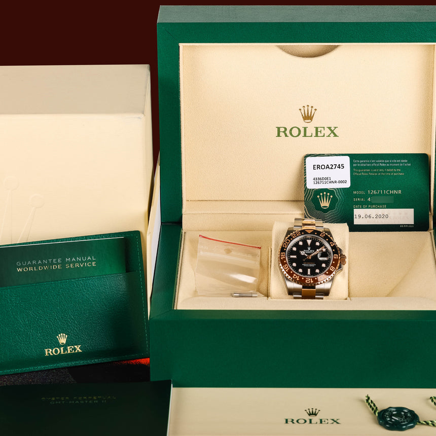 2020 Rolex GMT Master II "Rootbeer" reference 126711CHNR: FULL SET