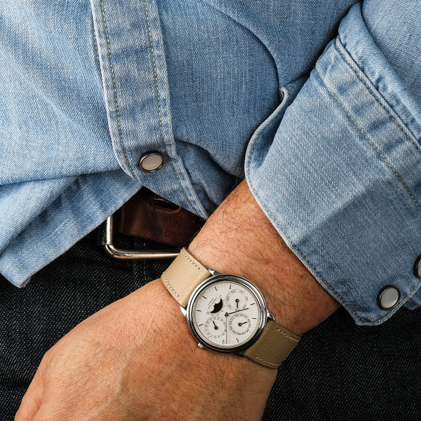 1990 (circa) VERY RARE 16 pieces only AP white gold perpetual calendar ref 25657BC: Certif & User guide