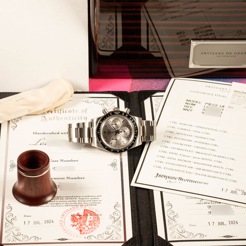 2024 Rolex Artisans de Geneve Cosmograph, hommage to ROC 6263, Albino dial, Full set, ONE OWNER, PIECE UNIQUE