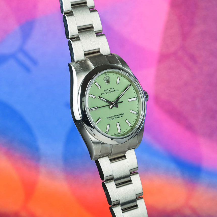 2025 Rolex OP, Pistachio dial,  34mm Ref: 124200 NEW & Full Set
