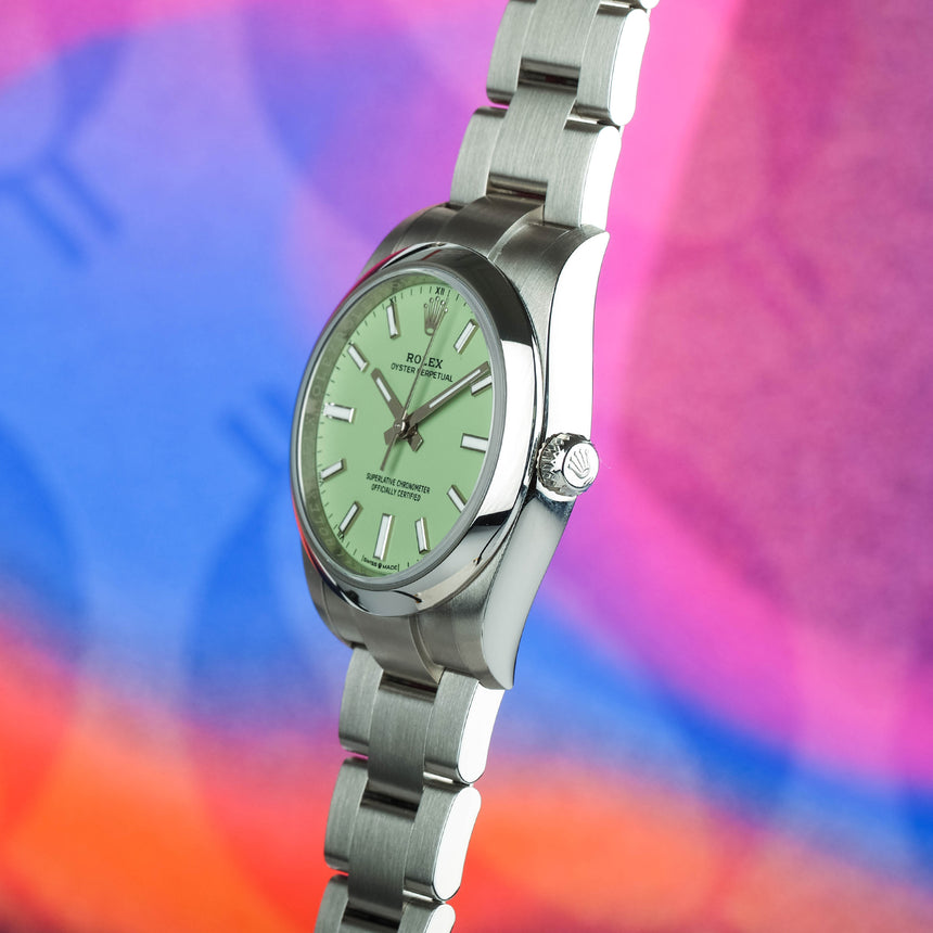 2025 Rolex OP, Pistachio dial,  34mm Ref: 124200 NEW & Full Set
