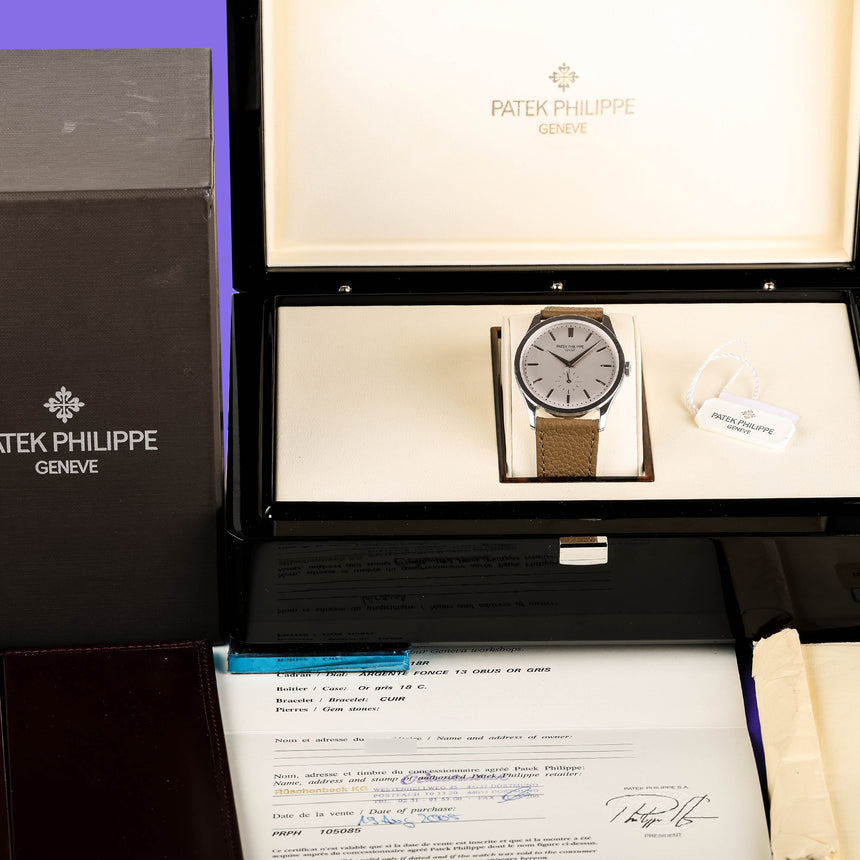 2005 PP&Co white gold Calatrava ref: 5196G FULL SET