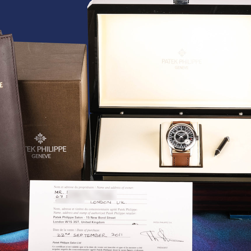 2011 Patek Philippe Calatrava White Gold ref 6000G-001: FULL SET Rare grey dial: