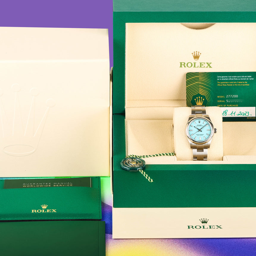 2023 Rolex Oyster Perpetual Tiffany dial ref 277200 : LIKE NEW and FULL SET