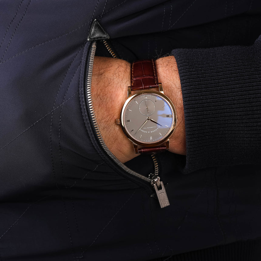 2010 (Circa) A.Lange & Söhne Rose Gold Grey dial Grand Saxonia ref: 307.033: TOP CONDITIONS & Watch Only
