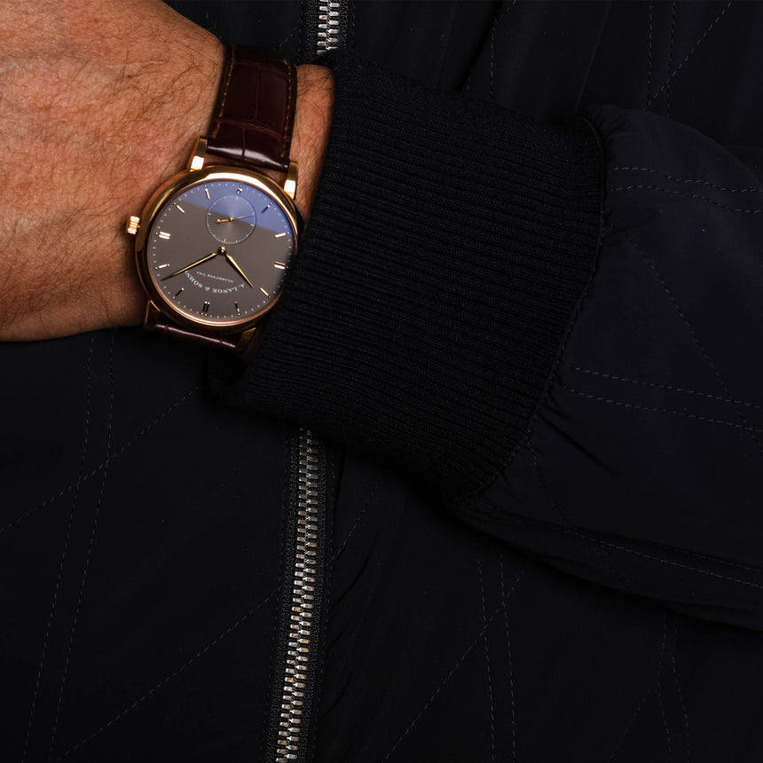 2010 (Circa) A.Lange & Söhne Rose Gold Grey dial Grand Saxonia ref: 307.033: TOP CONDITIONS & Watch Only