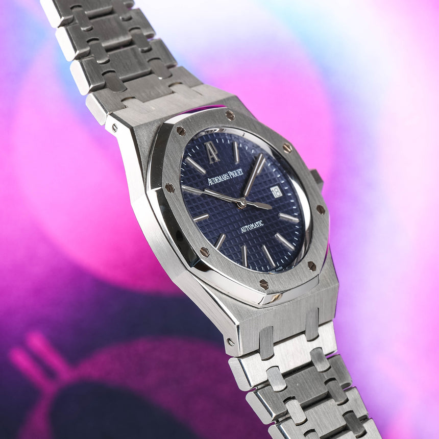 2012 Audemars Piguet Royal oak, Blue dial ref: 15300 Mint & full set