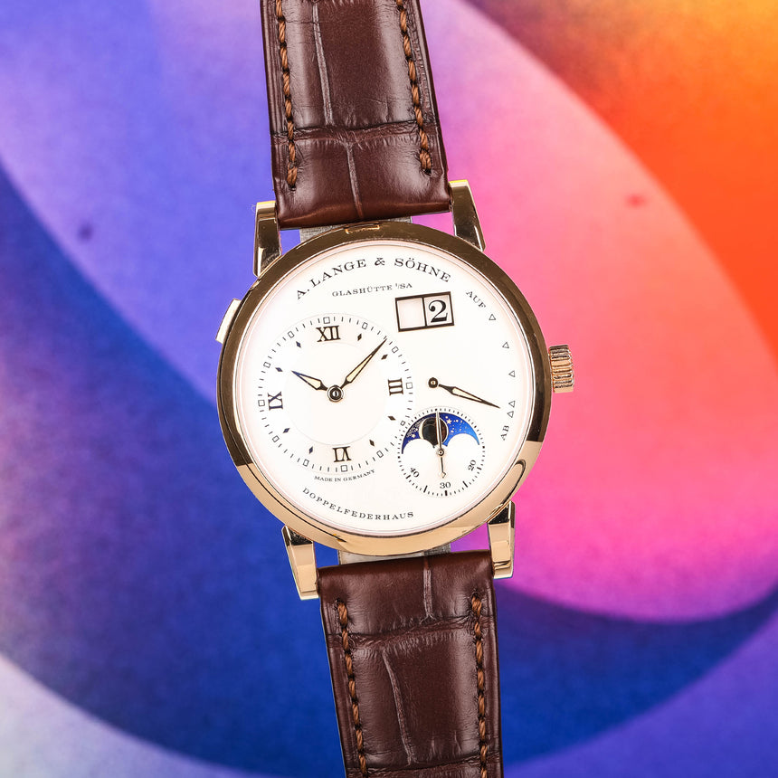 2025 L&S Lange 1 Moonphase Rose Gold Ref: 192.032 Full Set Super nice
