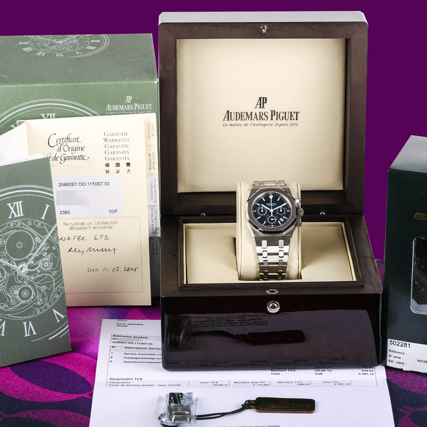 2005 Audemars Piguet RO Kasparov ref 25860st : FULL SET & 2025 AP Service Perfect !
