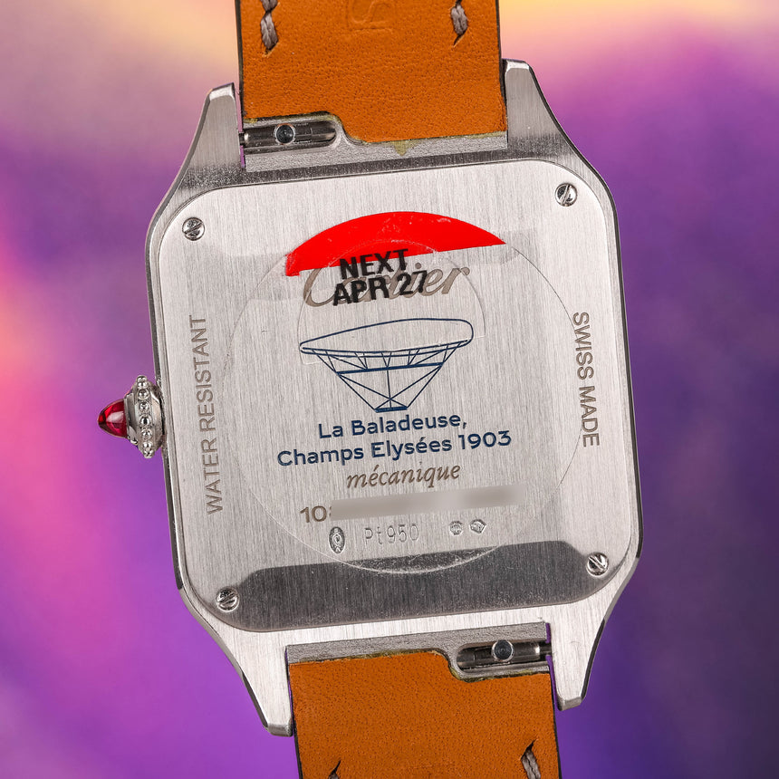 2025 Cartier Santos Dumont "La Baladeuse Champs Elysées 1903" in Platinum Ref: WGSA0099 Full Set NEW ! 100 pieces