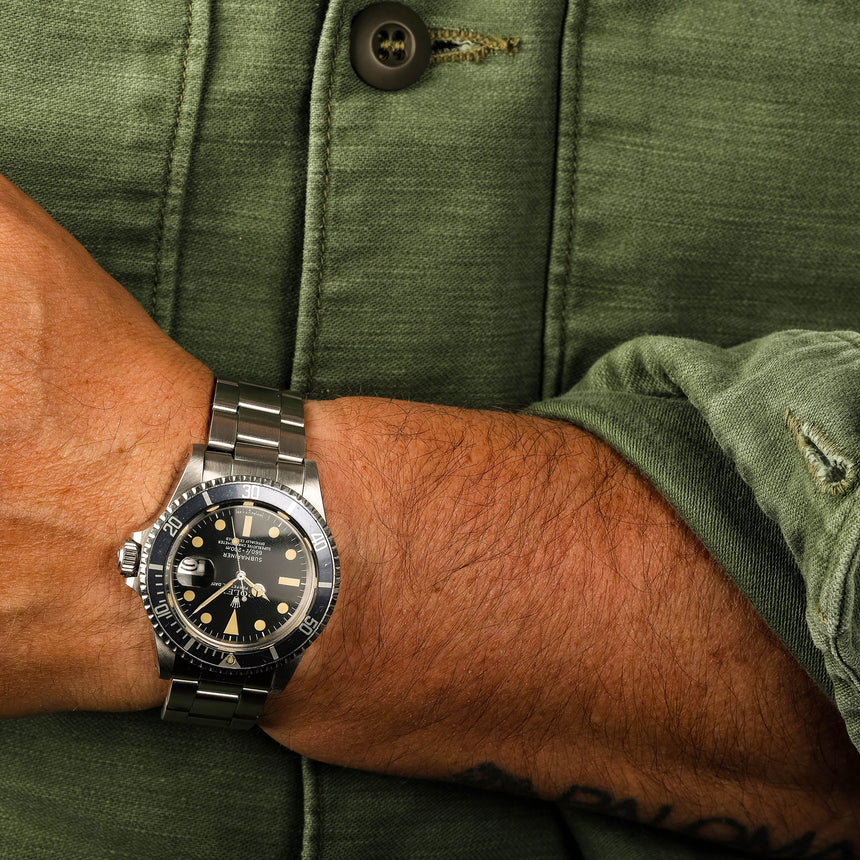 1977 Rolex Submariner Date Ref: 1680 Stunning Patina & Blue Grey insert !