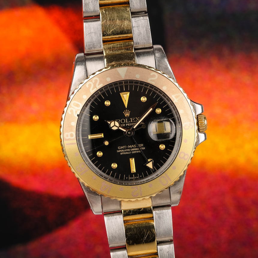 1977 Rolex GMT Master steel and gold NIPPLE DIAL on Oyster! ref: 1675/3 Dirty Harry !