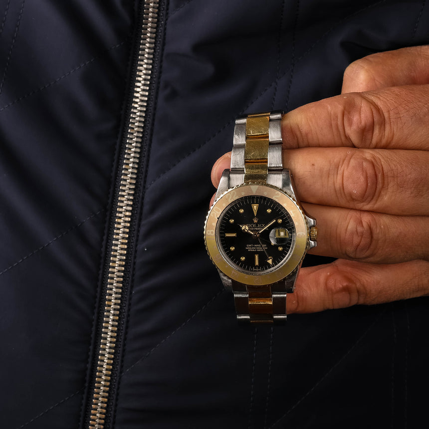 1977 Rolex GMT Master steel and gold NIPPLE DIAL on Oyster! ref: 1675/3 Dirty Harry !